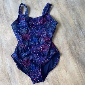 Cat & Jack one piece fireworks bathing suit 14/16